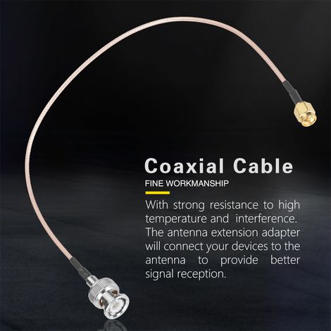 2 Stück 50 Ω 30 cm SMA-Stecker auf BNC-Stecker RG316 Koaxialkabel für Antennenverlängerungsadapter (1/5)