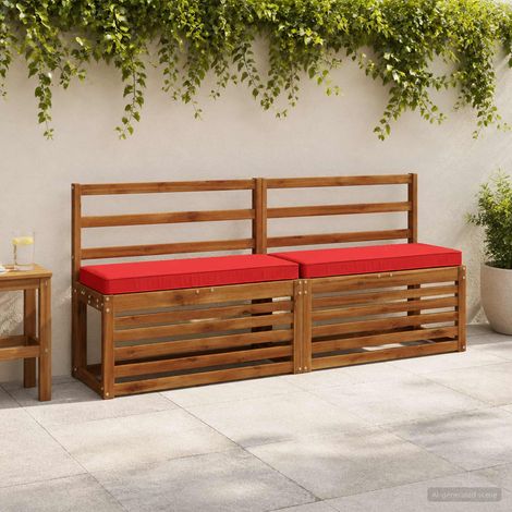 vidaXL Cojines para banco de 2 piezas VUGHT 2 pcs 100% Poliéster Rojo (1/5)