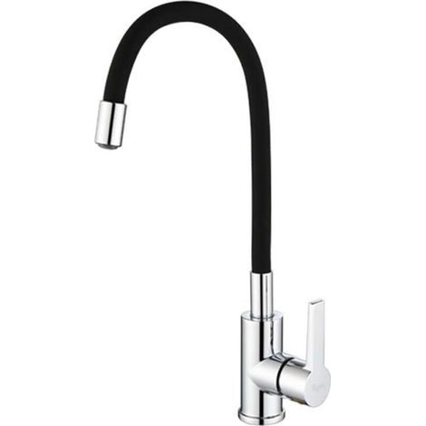 KZQ – Robinet mitigeur de cuisine en aluminium aéronautique – Finition chromée brillante – Bec pivotant 360° – Valve à disque céramique (1/4)