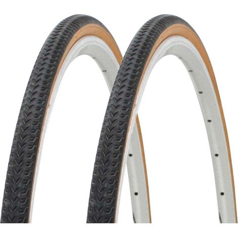 2x Pneu vélo 700 x 28C (28-622) noir brun marron cycle ville route course cyclotourisme randonneuse vintage