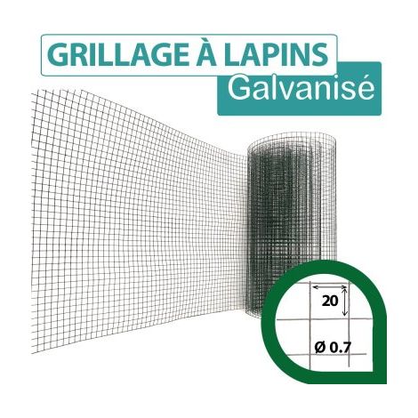 Grillage Soudé Vert - Maille Carrée 20mm - Longueur 25m - 0,50 mètre (1/7)