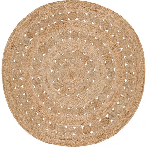 VIVARAISE - Tapis Patna Vivaraise - Tapis décoratif circulaire en jute 100% naturel, diamètre 120 cm (1/4)