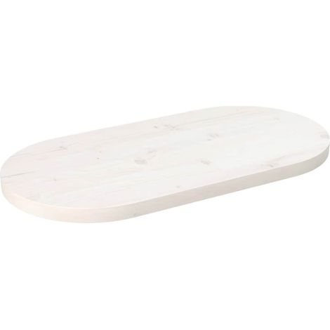 vidaXL Table Top White 60x30x2,5 cm Solid Wood Pine Oval