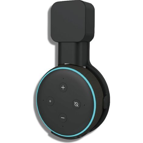 Montage mural pour Dot 3 et Google Mini, Support intelligent avec support de prise de gestion de câble intégré pour haut-parleur Dot 3ème génération, Économie d'espace, Pas de câbles encombrants (noir (1/4)