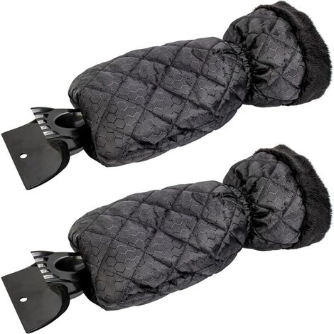 Lot de 2 Grattoirs à Glace pour Voiture - Grattoir Pare Brise Voiture Gant pour Vitres, Grattoirs à Neige avec Doublure Imperméable, Enlève la Glace et Garde Les Mains au Chaud - 2 PCS (1/4)