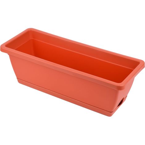 Boîte à Plantes pour Fenêtre - Bac à Fleurs Rectangulaire en Plastique 36 x 19 x 15 cm - avec Soucoupe et Trous de Drainage - pour Intérieur Extérieur Jardin Balcon Patio - 1 Pièce (1/5)