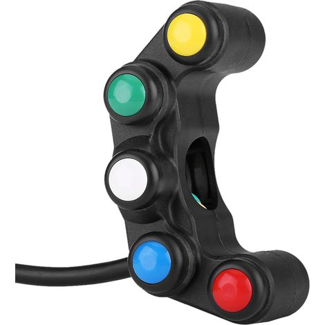 Universeller 22-mm-Motorradlenkerschalter 5-in-1-Steuerung für Scheinwerfer, Bremslicht, Nebelscheinwerfer, Hupe und Ein/Aus (1/5)