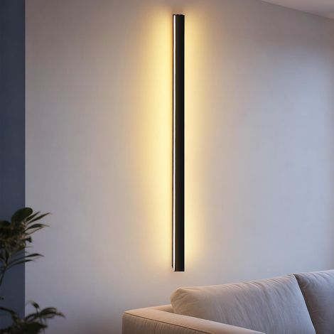 Applique murale LED Salon intérieur - 100 cm Moderne Noir Éclairage mural Couloir 34 W Up Down Blanc chaud Lampe de couloir Lampe de salon chevet pour cage d'escalier Chambre d'enfant (1/5)