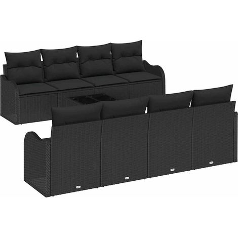 Maison Exclusive - Gartensofa-set Schwarz 55 x 55 x 37 cm Poly-Ra