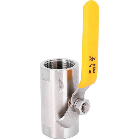 Vanne à boisseau sphérique filetée en acier inoxydable 201, raccord 3/4 pouce DN20, robinet mécanique industriel tout acier, accessoire de tuyauterie robuste (1/5)