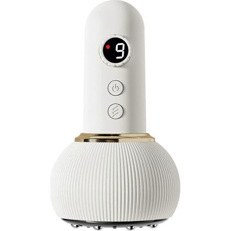 Appareil de massage anti-cellulite électrique sans fil avec 9 niveaux d'aspiration réglables pour le corps, les jambes et le ventre, rechargeable, blanc (1/5)