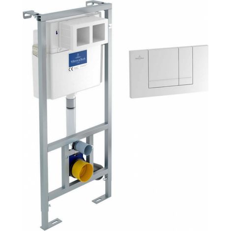 Villeroy & Boch – Bâti support WC suspendu ViConnect Pro – Plaque de déclenchement double touche – Réglage 0-200mm – Réservoir dissimulé 3/6L