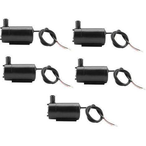 Lot de 5 mini-pompes à eau, 3 W, 220 V CC, 3-5 V, submersibles en plastique, pour aquarium, fontaine et aquarium. (1/5)