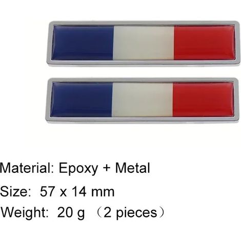 (Aile métallique) - Convient aux SUV, 4x4, capot, aile, coffre, arrière, autocollant 3D premium drapeau français (1/5)