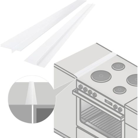 2-Pack Silicone Gap Covers for Kitchen Countertops, Gap Filler, Length 53 cm, Stove/Oven Seal (White) (1/4)
