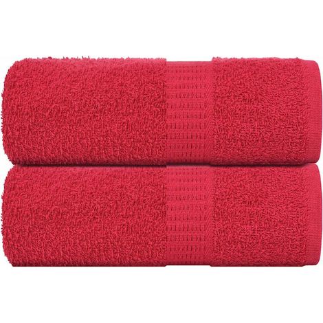 Gants de toilette FROGN, lot de 2, rouges, 30 x 30 cm, 360 g/m² (1/5)