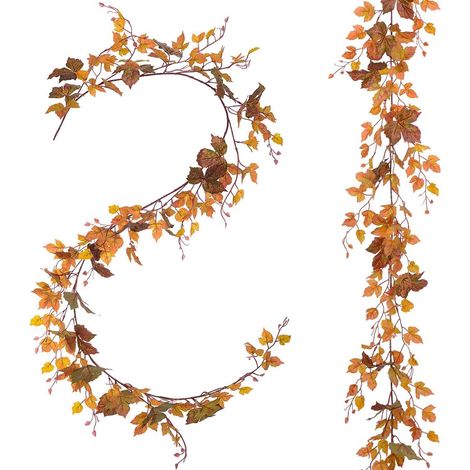 Guirlande de feuilles d'érable d'automne pour la décoration intérieure, feuilles artificielles pour mariage, fête et décoration saisonnière (1/5)