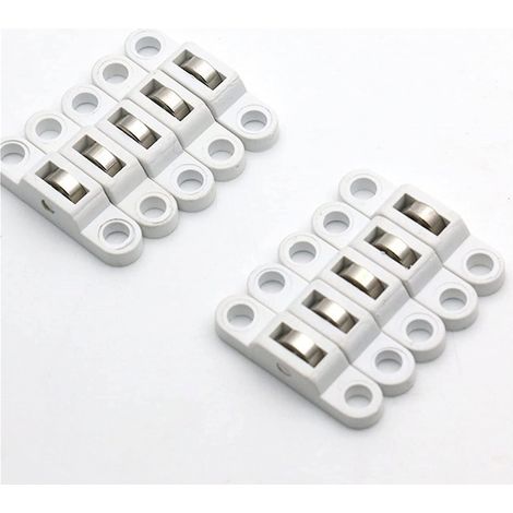 BEBUSINGOTO 10pcs/set Fenêtre Roulette Coulissante Poulie De Porte En Plastique Porte Et Fenêtre Rouleau Roulette De Porte Coulissante (couleur: blanc) (1/5)