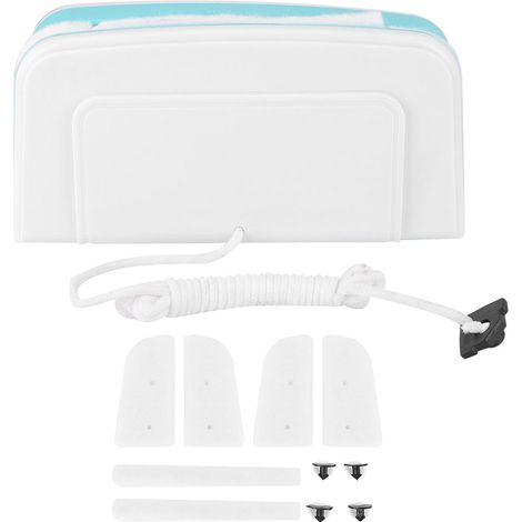 Lave-vitre magnétique double face pour vitres 5-12mm, ABS robuste avec corde sécurité 2.5m, bleu lac et blanc (1/5)