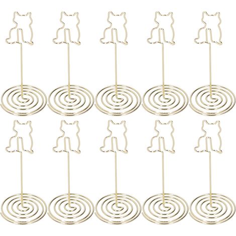 Set mit 10 Katzenfoto-Clips mit Ständer, Draht-Büroklammern (1/5)