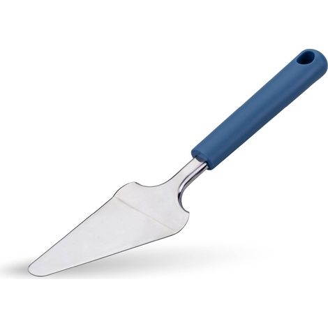 Pelle à tarte en acier inoxydable, passe au lave-vaisselle, 28 cm, bleu foncé, argent