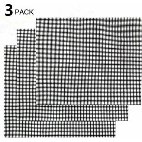Online Store Grille de barbecue,Grille Barbecue Tapis de Cuisson Antiadhésif 3 Pièces - Feuille de Cuisson Réutilisable Résistante à la Chaleur de Gril, pour Le Barbecue D'intérieur et Extérieur (Noir (1/4)