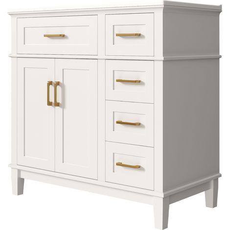 Meuble de salle de bain blanc laqué avec vasque en céramique intégrée et rangement 90x46x87 cm (1/5)