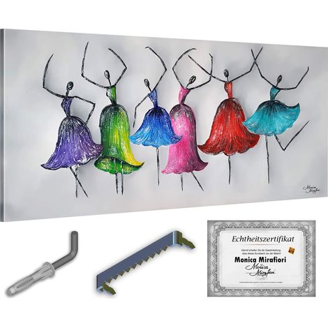 Monica Mirafiori I 100% artesanal I Gemälde Dancing Queens 140x70cm  Gemälde Handgemalt  Acrílico gel  Sehr Großes Acrylbild I Moderne Kunst I Kunstbilder (1/5)