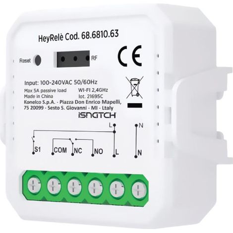 Modulo Relè Wi-fi Intelligente, Contatto Sicuro No/Nc, 5a Max.