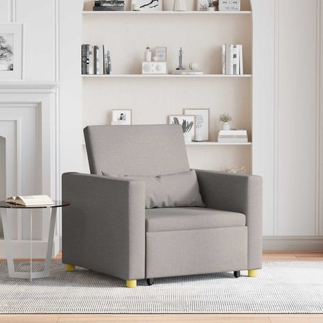 Ausziehbare Schlafcouch Einzel Taupe 90 x 165 x 87 cm Stoff