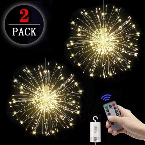 2 paquets Guirlande Lumineuse Exterieure/Interieur per Noël Decoration,Girlande de Lumière LED Feux d'artifice con (1/5)