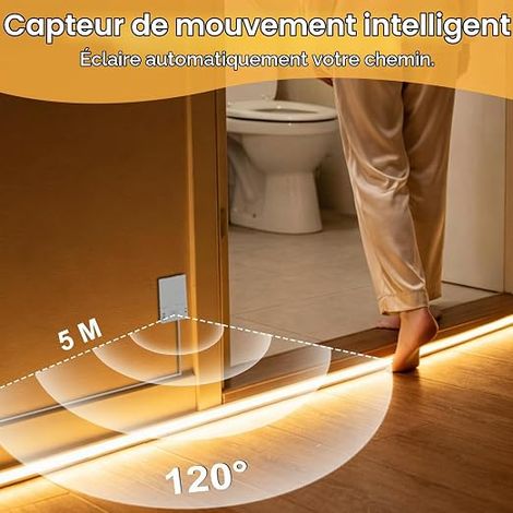 Bande LED avec détecteur de mouvement - 1 m - Blanc chaud (1/4)