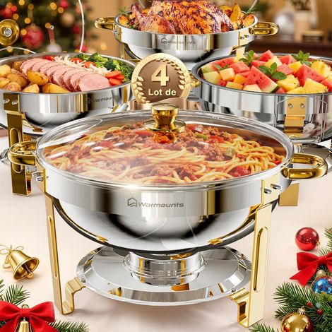 Lot de 4 Chafing Dish Argent (1/5)