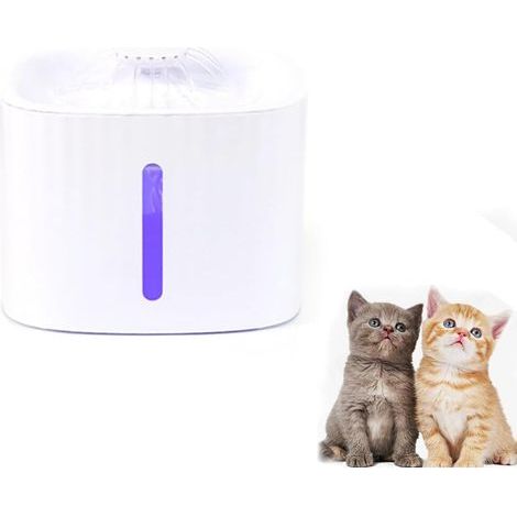 Distributeur d'eau électrique automatique à éclairage LED USB pour chien et chat Fontaine à eau lavable en plastique pour animaux domestiques (1/5)