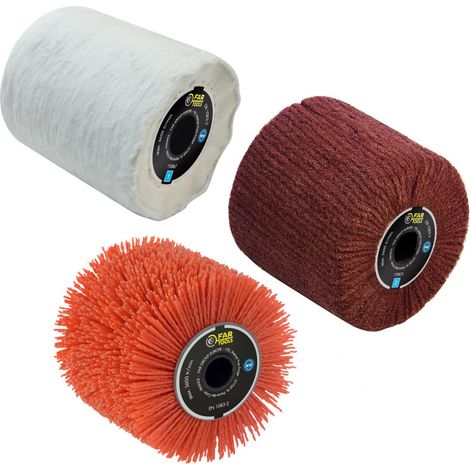 Pack de 3 Brosses (nylon abrasif, fibre synthétique, coton) Ø120x100mm pour rénovateur FARTOOLS