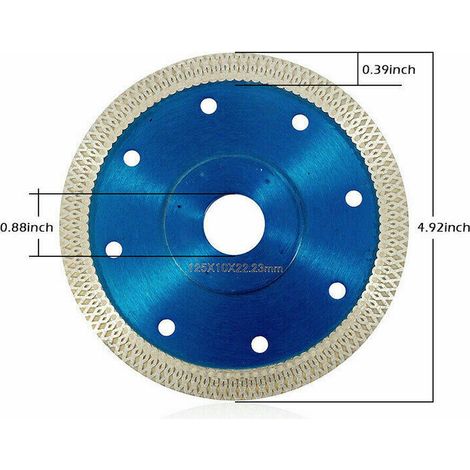 Lame de scie diamantée de 125 mm, lame de meuleuse d'angle, disque de coupe pour briques de pierre microcristalline, carreaux de céramique et autres matériaux en pierre.