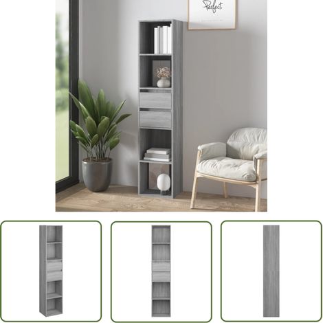 Maison Exclusive Bücherregal Grau Sonoma 36x30x171 cm (1/5)