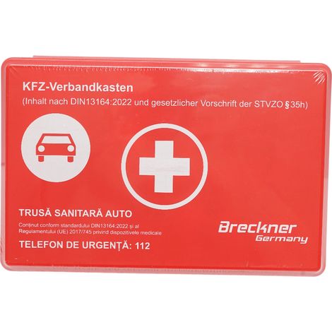 Kit di pronto soccorso per auto (Data di scadenza dei prodotti sterili 28 aprile 2030)