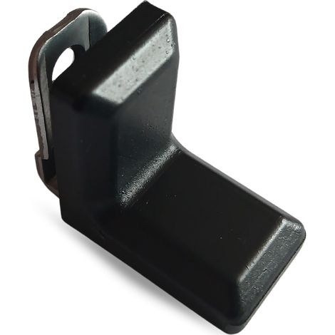 Ángulo para muebles Komandorek, soporte metálico + tapa, negro (01) 100 unidades (1/5)