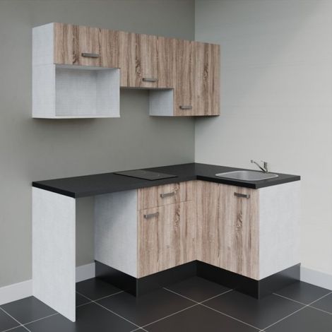 Kitchenette d'angle KA03L-PT avec plan de travail et évier