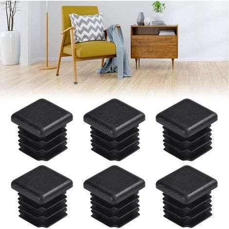 32 PCS Bouchon pour Tuyau Carré 20 20mm Bouchon Plastique pour Tube Carre Embouts Pieds de Table Embout à Lamelles Bouchons à Ailettes Noir (1/5)