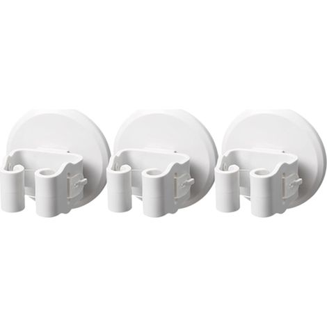 Mop Clip support de balai pour vadrouille vadrouille avec clip mural organisateur de cuisine 3 Pack blanc (1/4)