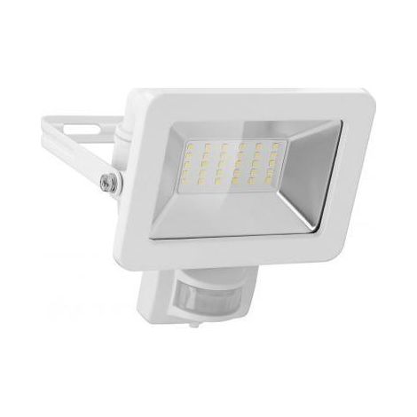goobay 53882 Foco LED con detector de movimiento – Reflector LED de 30W - Luz blanca neutral 4000K - 2560 Lumen - Ángulo de haz 100 grados - Protección IP65 – Blanco