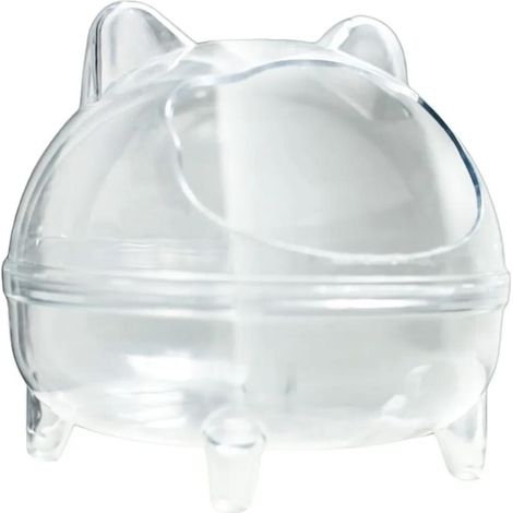 Baño para hámster, baño para oso dorado, baño transparente para animales pequeños, baño a prueba de salpicaduras (1/4)