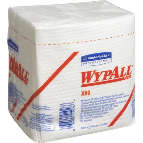WYPALL X80 Wischtücher 31,5x33 weiß Krt. 4x50Tü. (1/4)