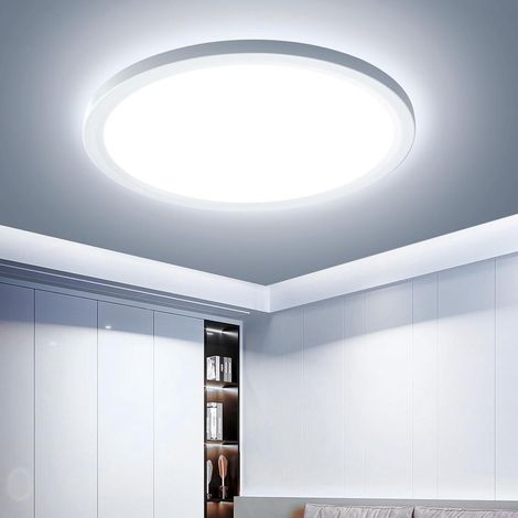 Plafonnier LED pour salle de bain, lampe moderne 6500K, couleur blanche, étanche IP44, diamètre 26 cm, convient pour la salle de bain (1/5)