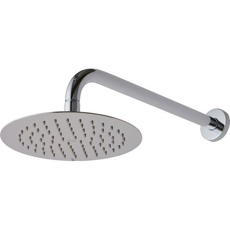 Kit soffione doccia rotondo 20cm con braccio cromato tondo
