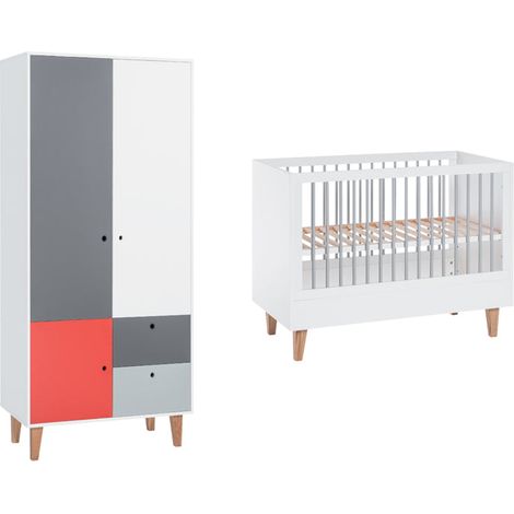 Babybett und Kleiderschrank Vox Concept Rot (1/4)