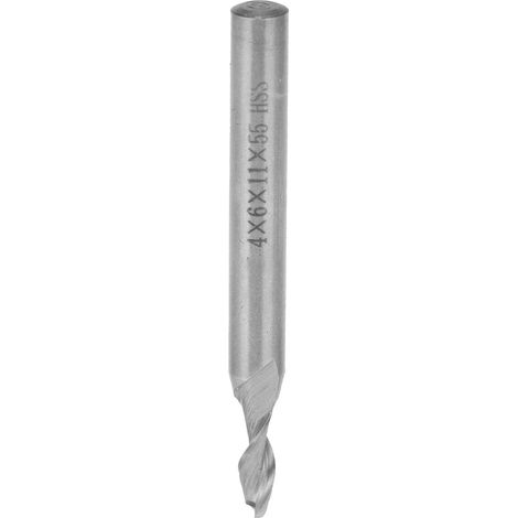 Fraise HSS 2 dents queue droite 4x6x11x55 mm pour fraisage CNC, outil de coupe en acier rapide (1/5)