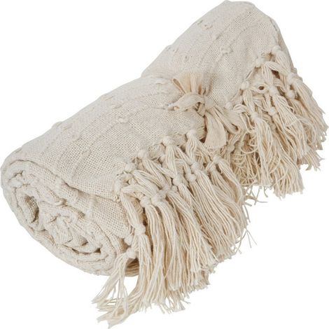 Jette Throw - Cotton - L125 x W150 x H1 cm - Cream